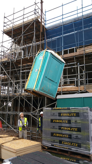 Portable Toilet at Construction Site